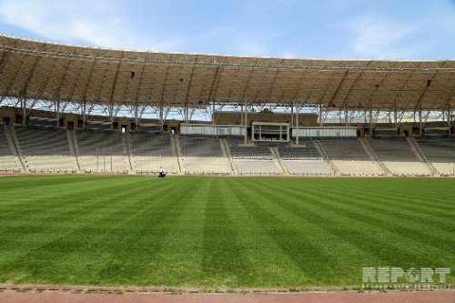 Respublika stadionu yaşıllaşdı - FOTOLAR