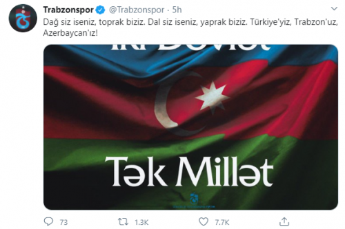 "Trabzonspor" Azərbaycana dəstək oldu - FOTO