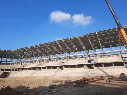 Sumqayıt stadionunda işlər sürətlənib - FOTOLAR