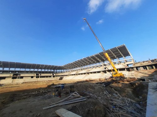 Sumqayıt stadionunda işlər sürətlənib - FOTOLAR