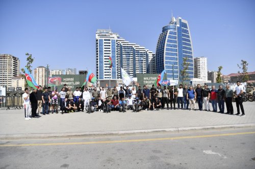 Şəhidlərin xatirəsinə həsr olunmuş veloyürüş - FOTOLAR