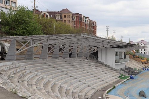 Xankəndi stadionu təmir olunur - FOTOLAR