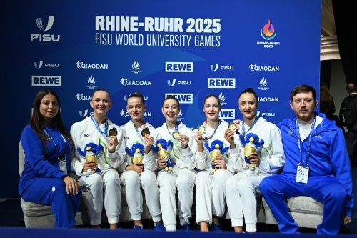 Gimnastlarımız qızıl medalla başladı - FOTOLAR