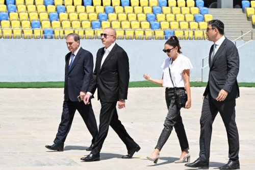 Prezident və xanımı Gəncə stadionunda - FOTOLAR