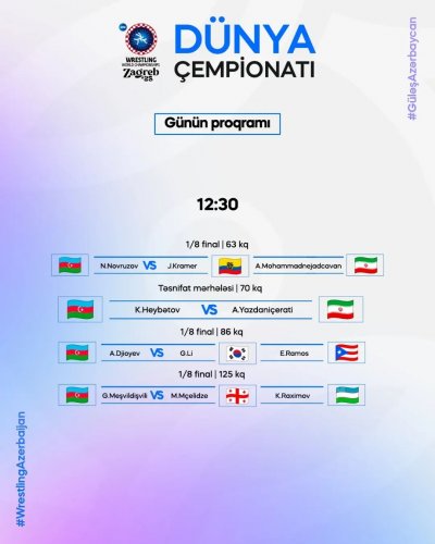 Güləşçilərimiz dünya çempionatında mübarizəyə başlayır