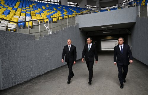 Prezident Gəncə Stadionunun açılışında - FOTOLAR