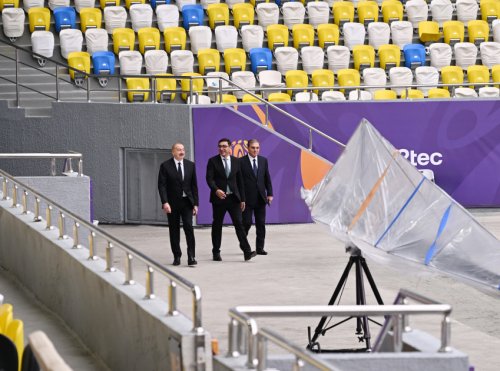 Prezident Gəncə Stadionunun açılışında - FOTOLAR