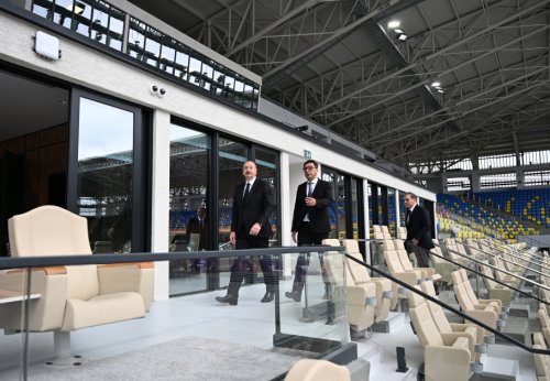 Prezident Gəncə Stadionunun açılışında - FOTOLAR