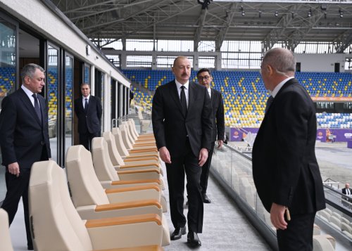 Prezident Gəncə Stadionunun açılışında - FOTOLAR