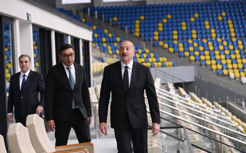 Prezident Gəncə Stadionunun açılışında - FOTOLAR