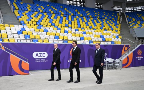 Prezident Gəncə Stadionunun açılışında - FOTOLAR