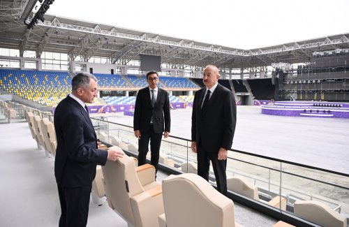 Prezident Gəncə Stadionunun açılışında - FOTOLAR