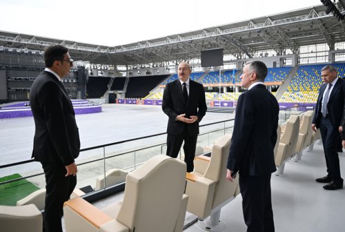 Prezident Gəncə Stadionunun açılışında - FOTOLAR