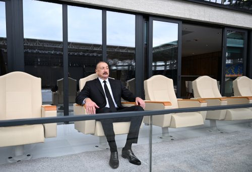 Prezident Gəncə Stadionunun açılışında - FOTOLAR