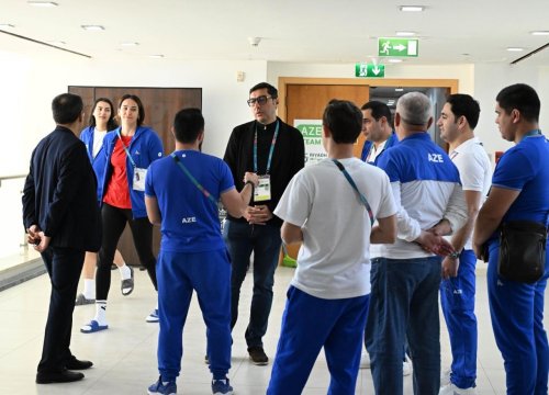 Nazir atletlər kəndində tapşırıqlar verdi - FOTOLAR