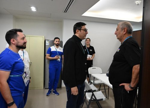 Nazir atletlər kəndində tapşırıqlar verdi - FOTOLAR