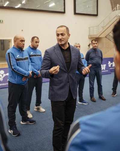 Boksçularla dünya çempionatı öncəsi görüş - FOTOLAR Boksçularla dünya çempionatı öncəsi görüş - FOTOLAR