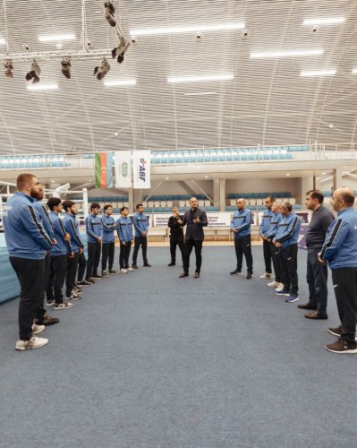 Boksçularla dünya çempionatı öncəsi görüş - FOTOLAR Boksçularla dünya çempionatı öncəsi görüş - FOTOLAR