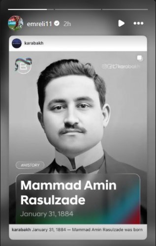 Mahır Emreli Məhəmməd Əmin Rəsulzadə ilə bağlı paylaşım etdi - FOTO