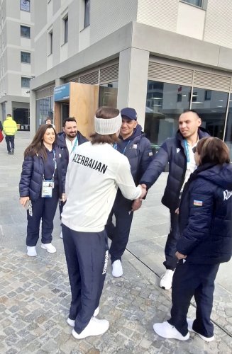 Olimpiyaçılarımız Milanda ziyarət olundu - FOTOLAR