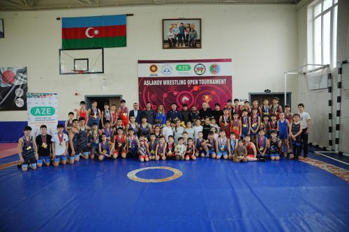 Tanınmış güləşçilərimiz məktəblilərlə görüşdü - FOTOLAR