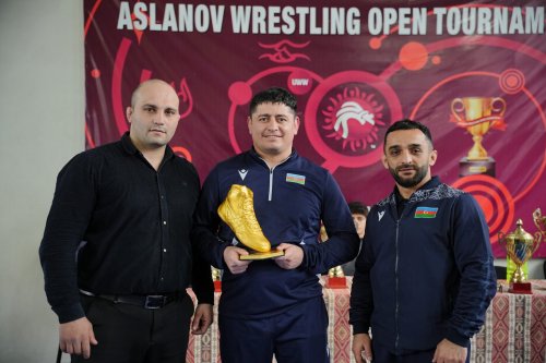 Tanınmış güləşçilərimiz məktəblilərlə görüşdü - FOTOLAR