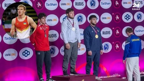 Ukraynalı güləşçi Rusiya himninə arxa çevirdi - FOTO