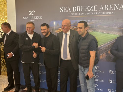 Azərbaycanın futbol elitası yeni stadionun təqdimatında - FOTOLAR 